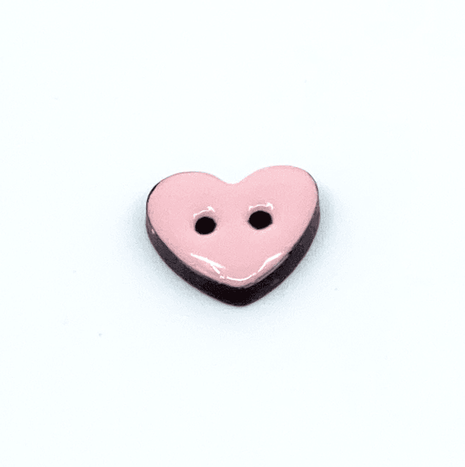 Hovedbilde Kokosknapp, 15mm hjerte,rosa :