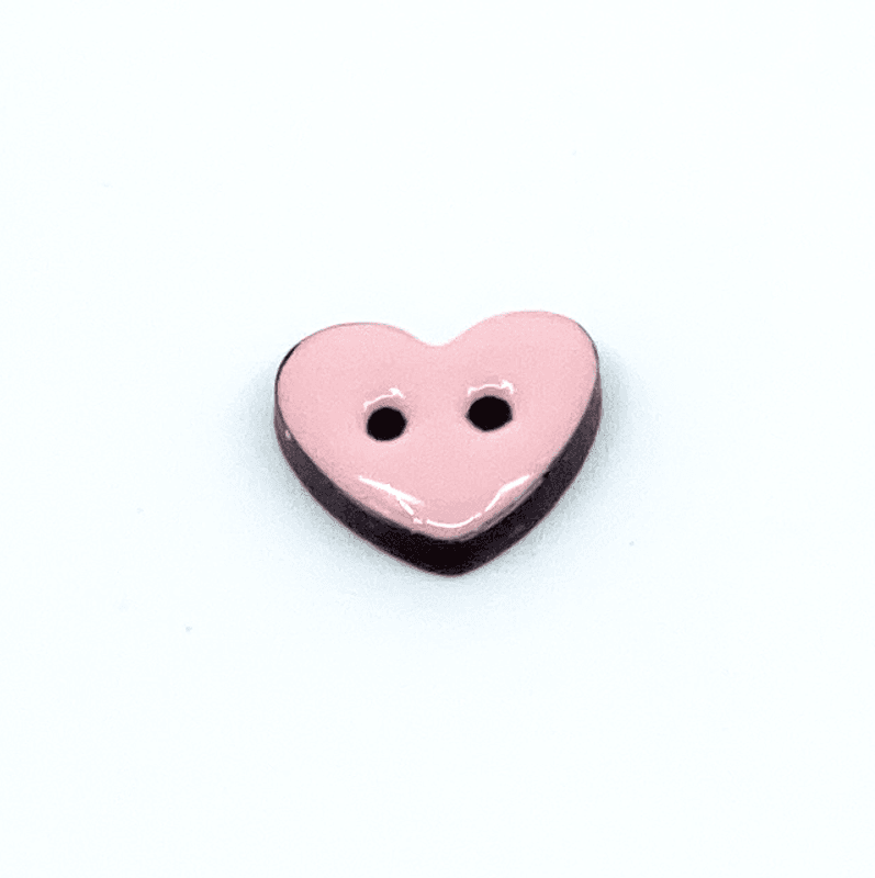 Kokosknapp, 15mm hjerte,rosa :