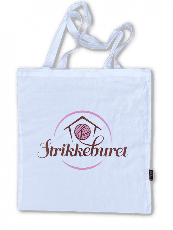 Strikkeburet-veske linfarget 