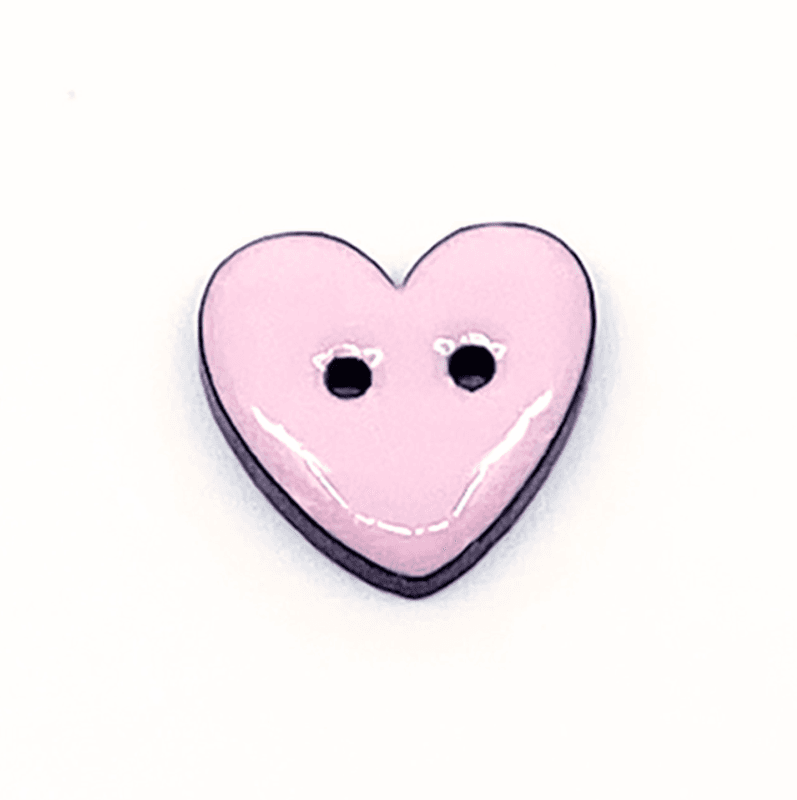 Kokosknapp, 20mm hjerte,rosa :