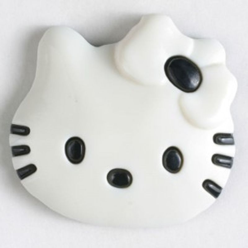 Knapp, 20mm HelloKitty,hvit